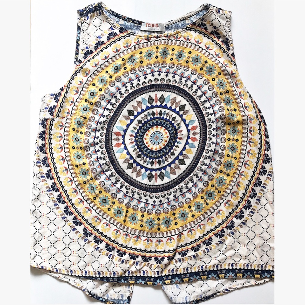 Renee C. split back boho tank